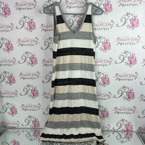 GAP dress striped long maxi Black, Gray, and Cream Maxi Dress